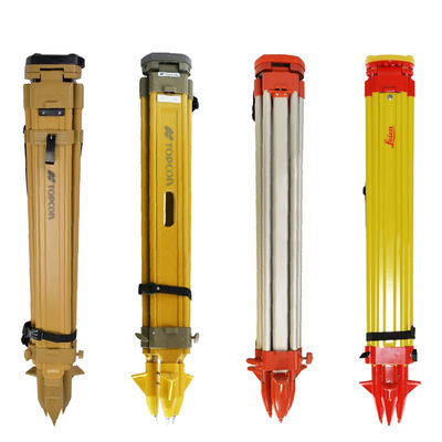 Alüminyum alaşımlı masif ahşap tripod total station mühendislik ölçme darbe dayanıklı teleskopik destek